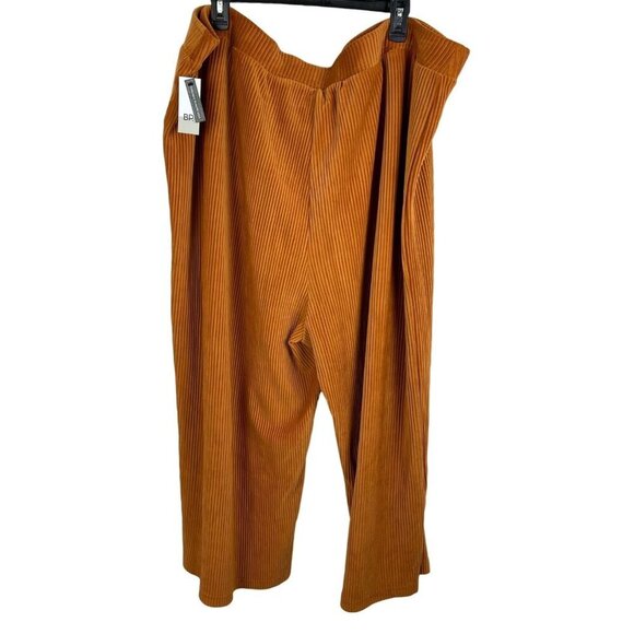 Bp. Women Stretch Ribbed Pull One Flare Leg Pants Size 4X Orange Polyester/Spand - Picture 2 of 6